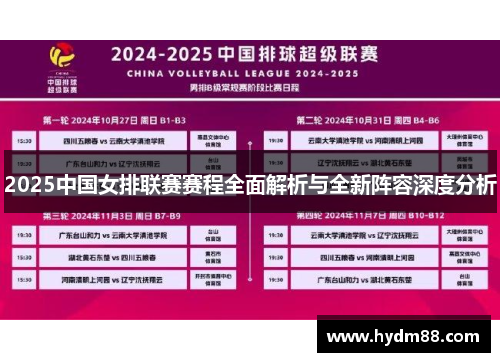 2025中国女排联赛赛程全面解析与全新阵容深度分析
